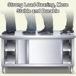 stainless steel working table cabinet 180 cm - Image 2