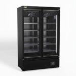 upright double door chiller full glass