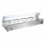 bain mary 4 container table top with glass