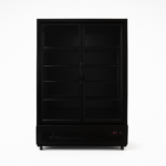 upright double glass door chiller black color