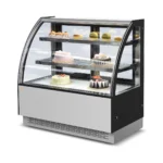 cake display chiller 120 cm curved stainless steel - Image 2