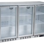 bar cooler three doors stainless steel