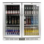 bar cooler double doors