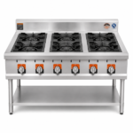 Cooking Gas Range 6 Burners Commercial With Stand and Under Shelf