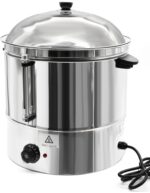 stainless steel commercial corn steamer 48l with compartment,teamer with glass lid - Image 2