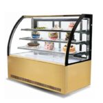 cake display chiller 180 cm curve gold color 2 shelf - Image 2