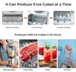 130w smart ice maker, portable ice maker food grade exhaust port design for office, 2.2l - Image 2