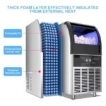 commercial ice maker 45kgs/24h, stainless steel ice machine with 15kgs ice storage capacity, free-standing under counter ice maker - Image 7