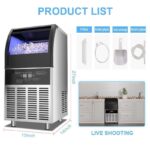 commercial ice maker 45kgs/24h, stainless steel ice machine with 15kgs ice storage capacity, free-standing under counter ice maker - Image 6