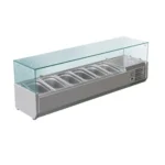 glass salad bench stainless steel bain marie cold 1.2 meter