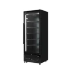 upright single glass door freezer black color