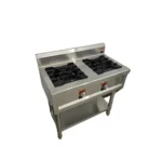 cooking gas range 2 burners commercial with stand and under shelf