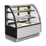 cake display chiller 90cm curved stainless steel