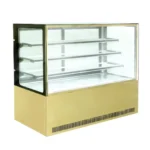 cake display chiller 150 cm square gold color 2 shelf