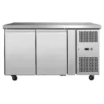 stainless steel  table type chiller 1.5 m 2 door with fan cooling