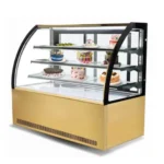 cake display chiller 120 cm curve gold color 2 shelf