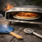 pizza king large portable gas pizza oven with rotating pizza stone, peel and cutter