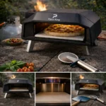 pizza king portable gas pizza oven with pizza stone, pizza peel & cutter