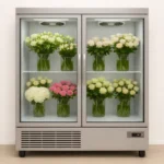 double glass door flower display chiller