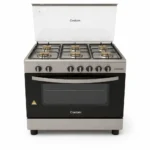 costom 6-burner freestanding gas cooker with auto ignition – stainless steel and glass lid