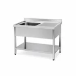 Single Bowl Stainless Steel Sink with Work Space – 120×60 CM